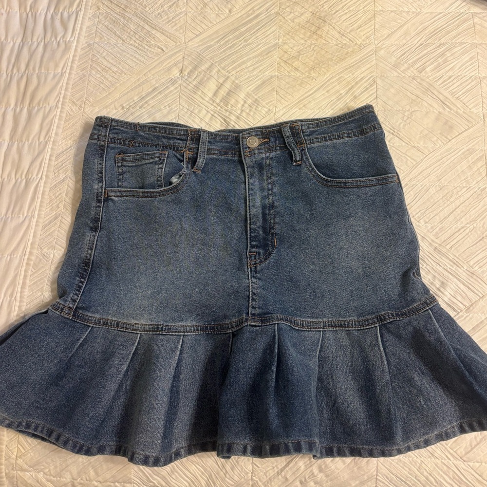 Celebrity Pink Blue Denim Skirt